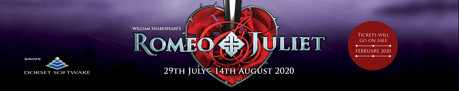 Romeo and Juliet. Brownsea Open Air Theatre. 29th July - 14th August 2020. Tickets on sale February.