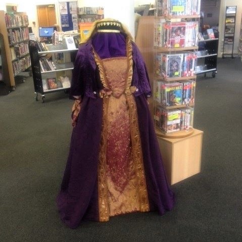 Get Involved - Costume. A period dress costume is displayed on a mannequin.